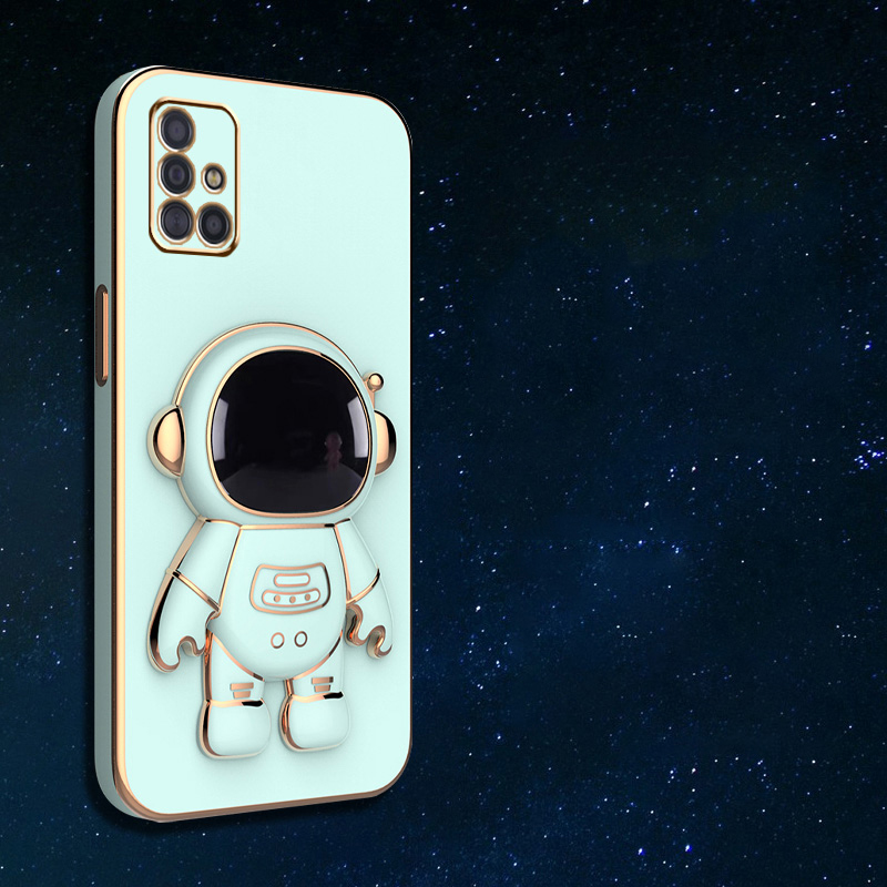 Astronaut Bracket Plating Telefonhållare Fodral för Samsung Galaxy A51 A71 A11 A21S A31 A10 A20 A30 A50 A70 A10S A20S 4G 5G_voghion.com