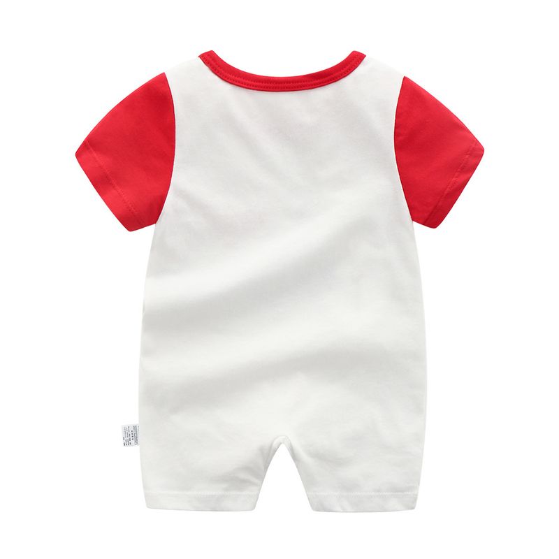 Καλοκαιρινή λεπτή βαμβακερή βρεφική φόρμα με κοντομάνικο τελείωμα για μητέρες και παιδιά 3-6-12-18 μηνών_voghion.com