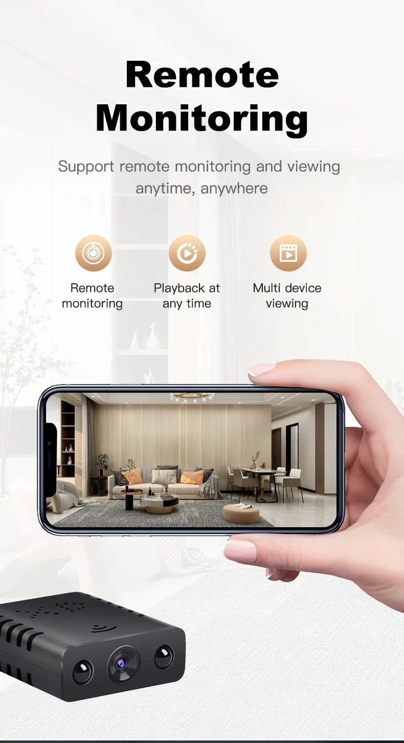 1080P HD Mini WIFI Kamera Akıllı Ev Güvenliği IR Gece Görüşü Geniş Açı Mikro Kablosuz Gözetim Kameraları Video_voghion.com