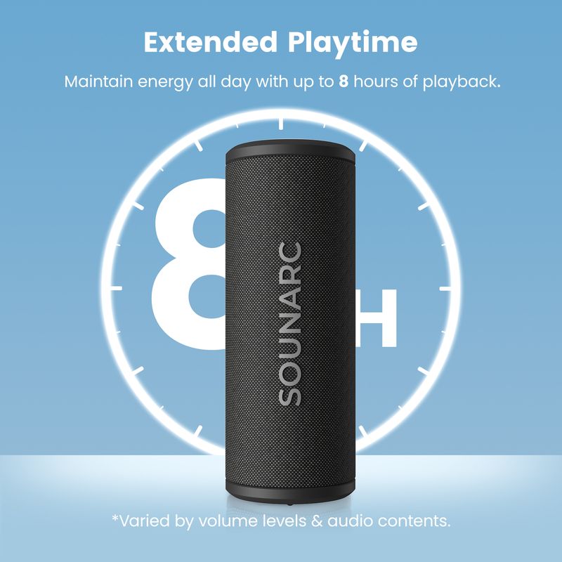 Sounarc P4 Bluetooth Portable Speaker, Pairing, Built-in 3000mAh Battery, 20W Stereo Sound, Various Lighting Modes, IPX6_voghion.com