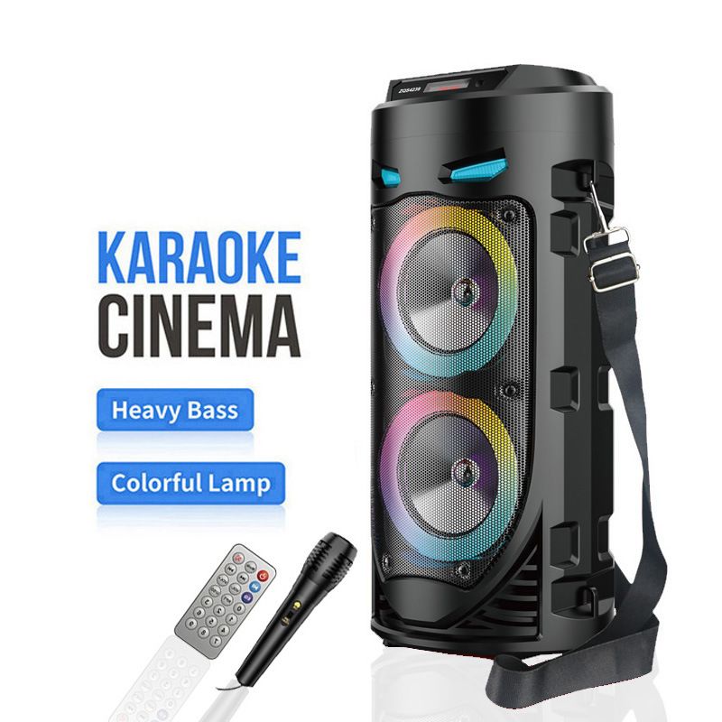 ZQS4239 Cross-Border RGB Light Bluetooth Portable Dual Cannon Barrel Karaoke Outdoor Square Dance Wireless Speaker_voghion.com