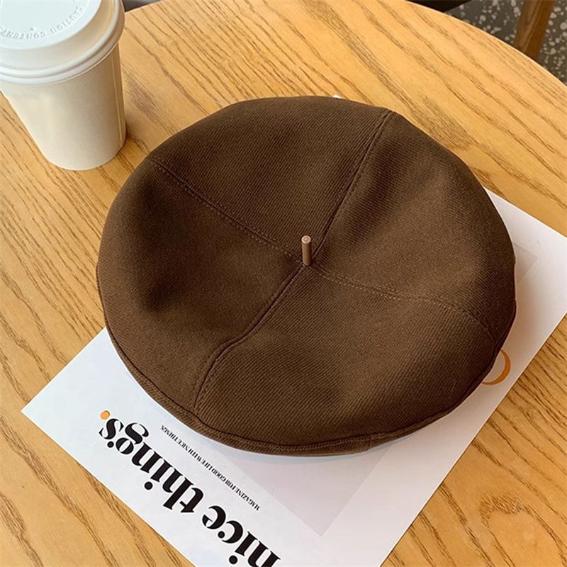 Neuheiten Herbst Winter Neue süße kühle leichte Wollmützen Mode Britischer Künstlerstil Retro Vielseitige Baskenmützen für Frauen_voghion.com