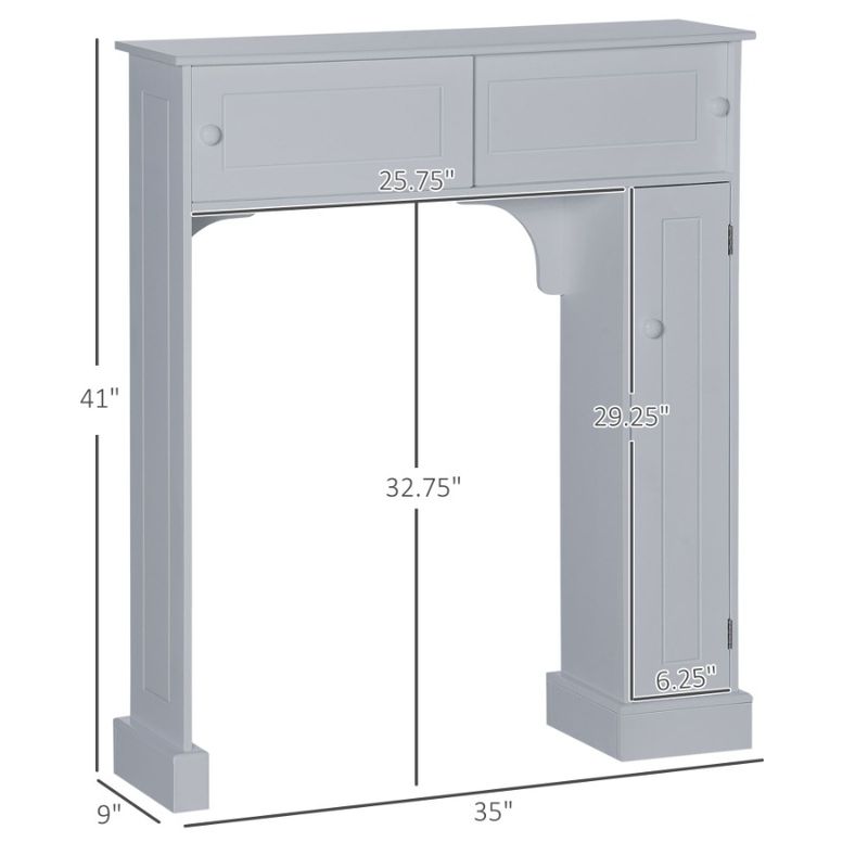 Adjustable W Toilet Cabinet Toilet Rack Storage The Kleankin Shelves Over_voghion.com