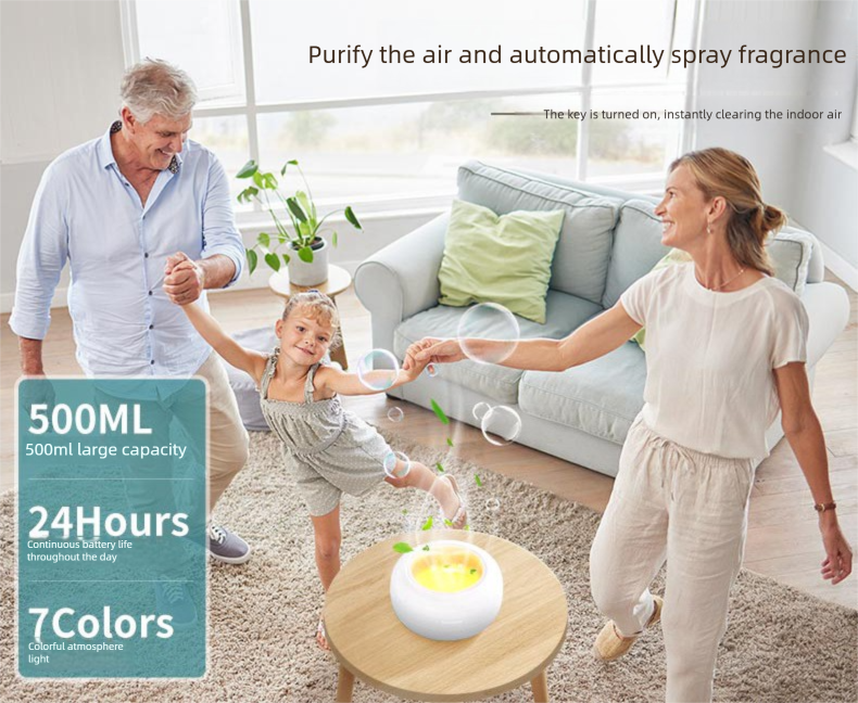 5-in-1 Humidifier - Essential Oil Diffuser, Air Purifier With Color Light, For Aromatherapy In Home & Office With Multiple Functions_voghion.com