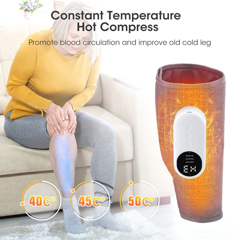 Masajeador de pantorrillas con presión de aire de 360°, máquina de masaje de cobertura completa, 3 modos de relajación muscular para pies y piernas, promueve la circulación sanguínea._voghion.com