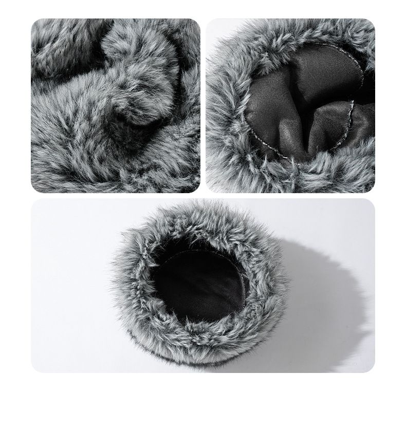 Autumn and winter warm ear protection plush basin hat windproof and cold women's hat_voghion.com
