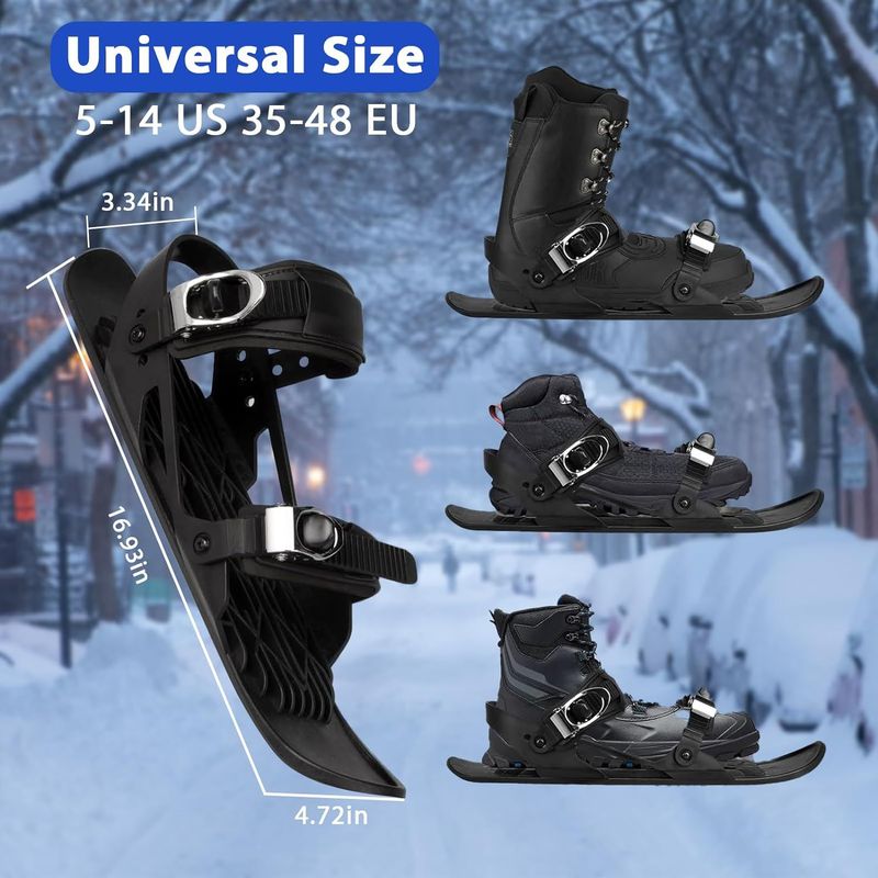 Mini Third Generation Outdoor Snow MiniSki Skates Lightweight Wear-Resistant Integrated Ski Shoes_voghion.com