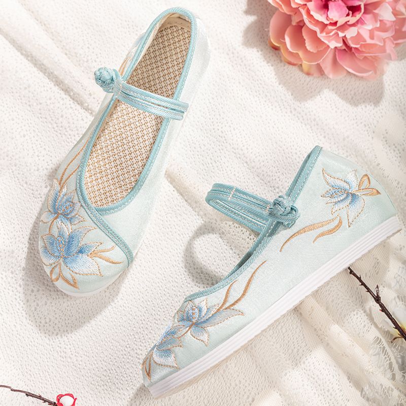 Damenschuhe für Frühling und Sommer, neue Stoffschuhe im antiken Stil, bestickte Schnalle, bestickte Schuhe, Stoffschuhe im Ethno-Stil, weiche Sohle, größere Größe_voghion.com
