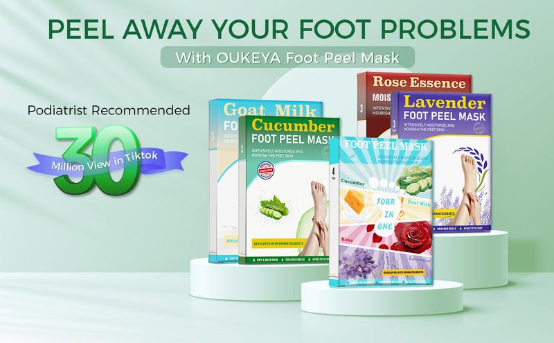 OUKEYA Cucumber Avocado Foot Mask Nawilżająca, Odżywcza - Głębokie Nawilżenie, Złuszczanie, Pielęgnacja Stóp Dla Suchych Popękanych Stóp_voghion.com