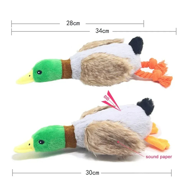 Durable Aggressive Chewers Pet Mallard Duck Dog Squeaky Plush Puppy Toy For Small Medium Large Dogs_voghion.com