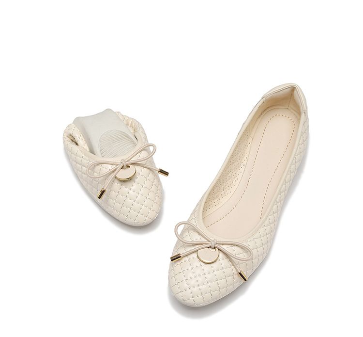 Neue Lingge Bowknot Keilabsatz Frauen Single Inside High Rise Ballett Weiche Sohlen Chicken Rolls Schuhe 127-1_voghion.com