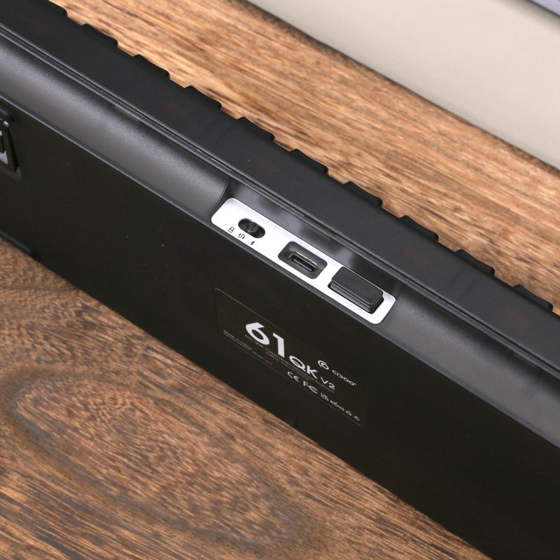Teclado mecânico de três modos QK61 V2 VIA/QMK sem fio Bluetooth com estrutura de vedação Teclado mecânico_voghion.com