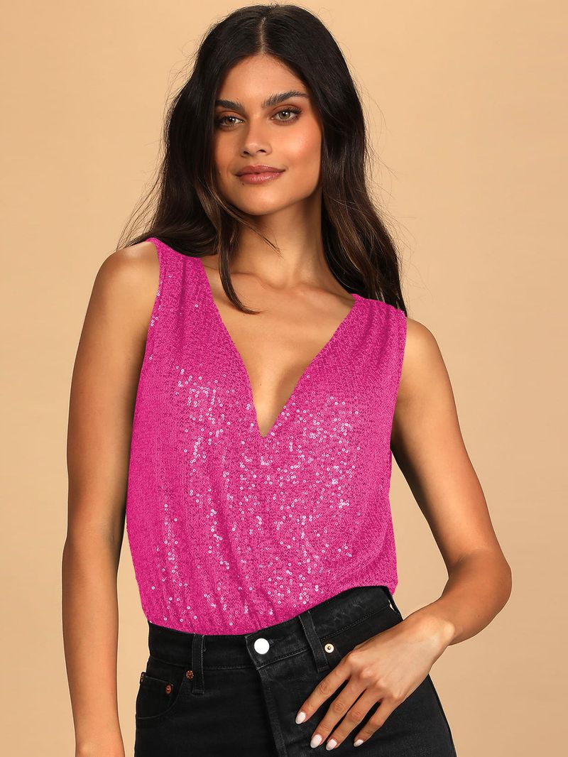 Damkläder Högkvalitativ flash nattklubb sexig V-ringad rygglös kändis paljettjumpsuit temperament elegant mångsidig botten_voghion.com