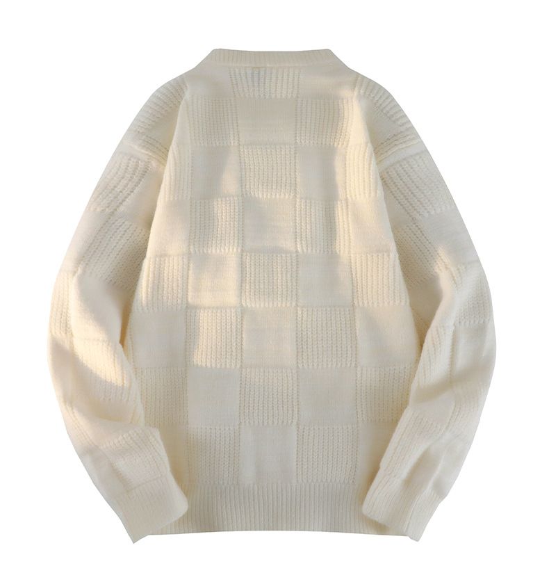 High-Quality Knitted Sweater Men, Round Neck, Warm Loose Base Shirt, Knitwear For Men_voghion.com