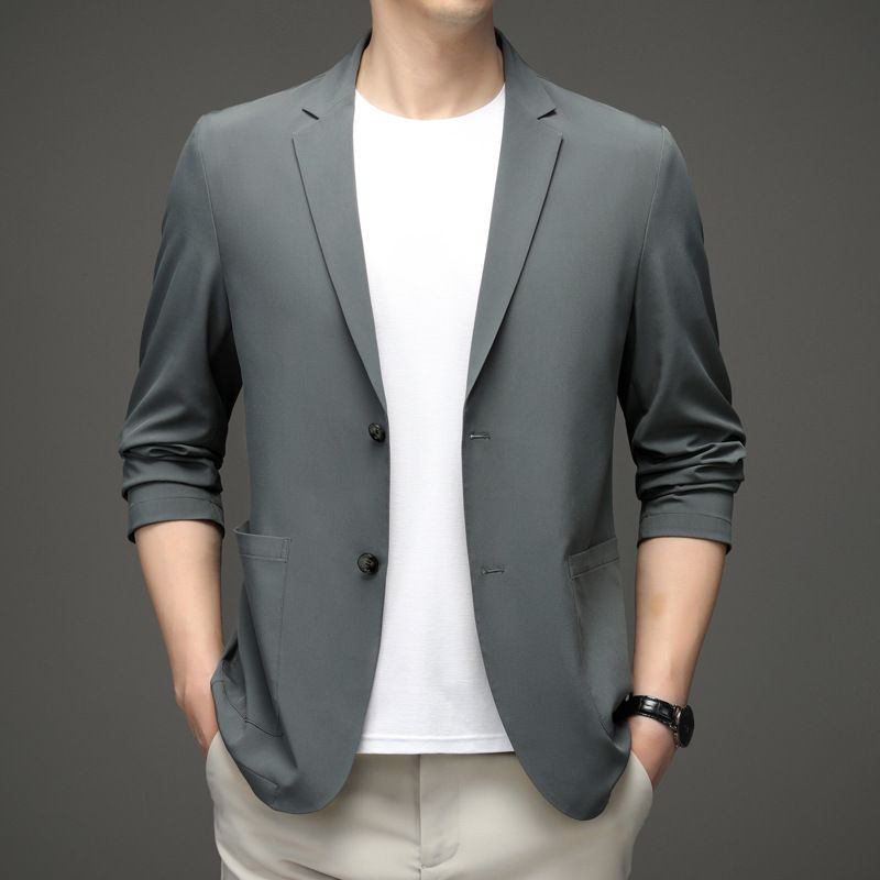 Terno de negócios masculino Yanxuan Manzi Silk de qualidade imbatível, resistente a raios UV, ultra respirável, moderno e leve, com proteção solar_voghion.com