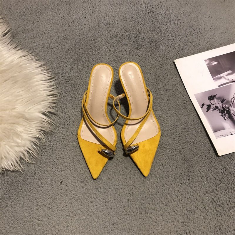 Summer French Fashion Fine Heel Pointed Toe Women's Sandals Fashionable And Exquisite Casual Versatile Wear Comfortable Lightweight_voghion.com