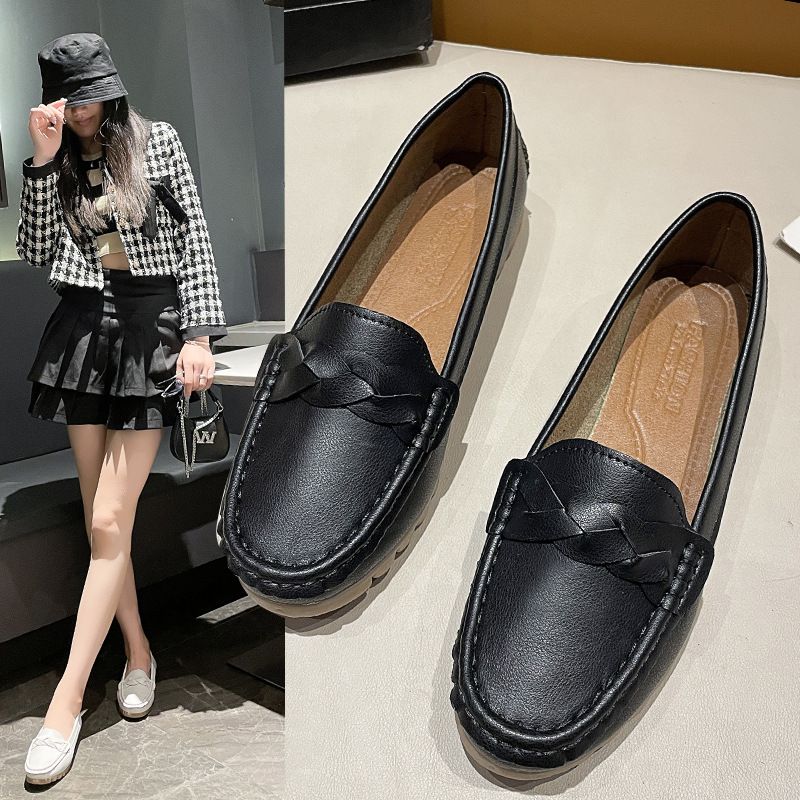Women's Single 2024 New Spring Fairy Style Gentle Soft Sole Flat Shoes Shallow Mouth Versatile Loafers_voghion.com