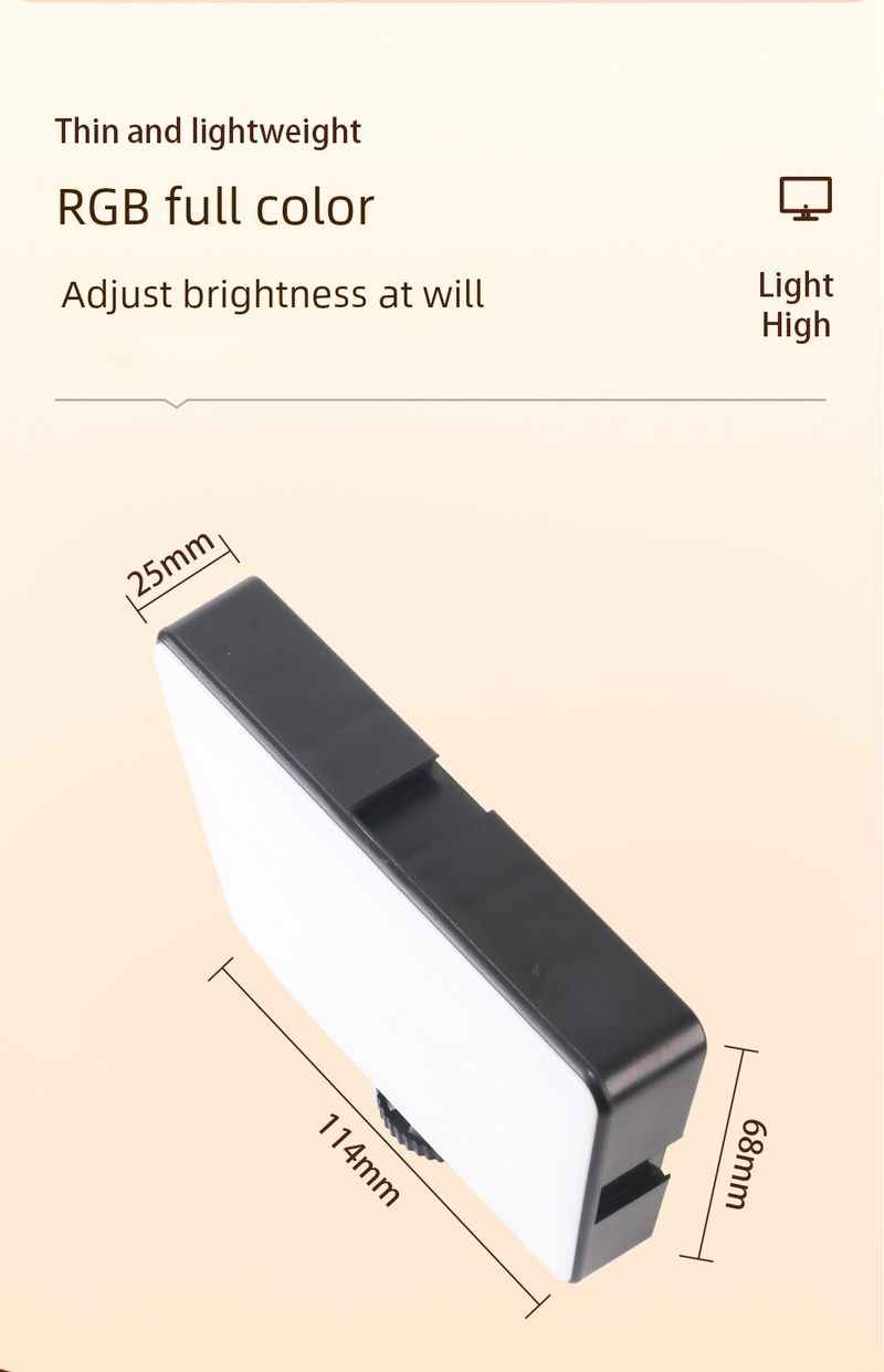 Mobile Phone Selfie Fill RGB Portable SLR Camera Photo Shooting Video Beauty Led Tofu Pocket Light_voghion.com