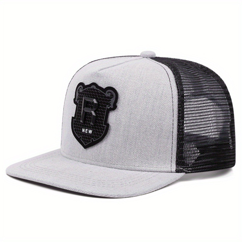 Men's and women's flat brimmed street embroidered letters R, hip-hop hats, sun hats_voghion.com