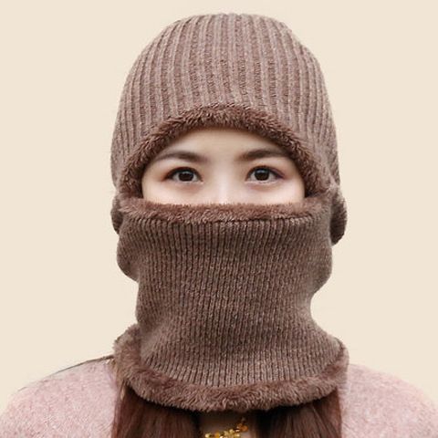 Winter For Men And Women, Pullover H, Windproof, Fleece-Lined, Thickened, Warm, Ear Protection, Duckbill Knitted Ski_voghion.com