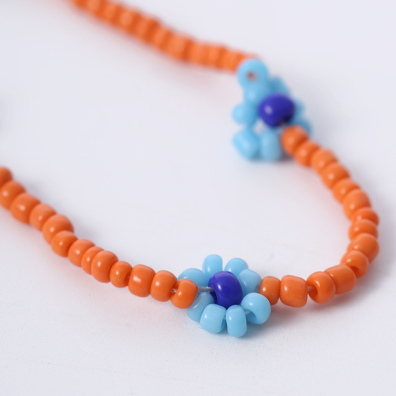 Collana da donna in stile bohémien con fiori a margherita colorata, semplice collana con clavicola con perline retrò femminile_voghion.com
