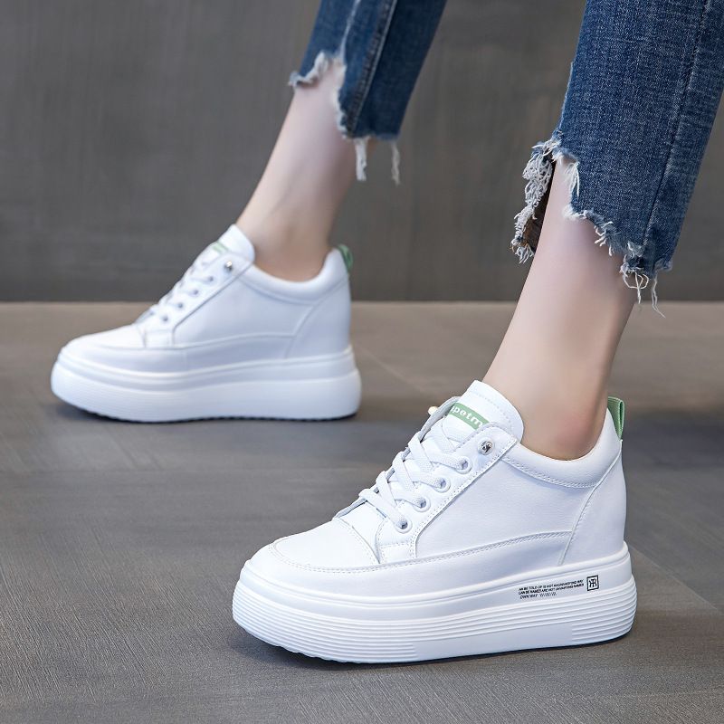2025 Summer New Breathable And Anti Slip Slope Heel With Elevated Low Cut Genuine Leather Elastic Mesh Versatile Trendy_voghion.com