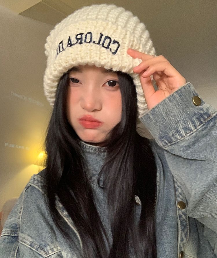 Cappello di lana per donna autunno e inverno, grande circonferenza della testa, cappello in pile per fare shopping e mostrare il viso, piccolo cappello lavorato a maglia per calore e protezione delle orecchie_voghion.com