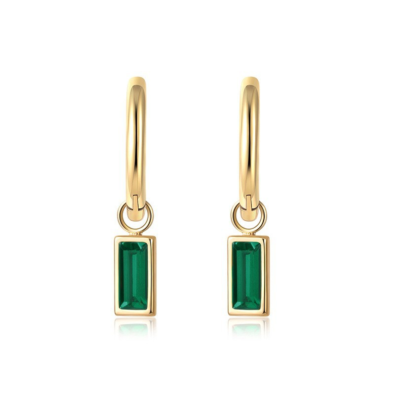 Love Green Großmutter Zirkon Ohrringe, klein und hochwertig, einfaches Mangxing Ohrnagel-Schmuckset aus Titanstahl_voghion.com