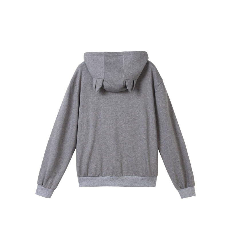 Women's zipper cat dog kangaroo hoodie fashion print pocket hoodie_voghion.com