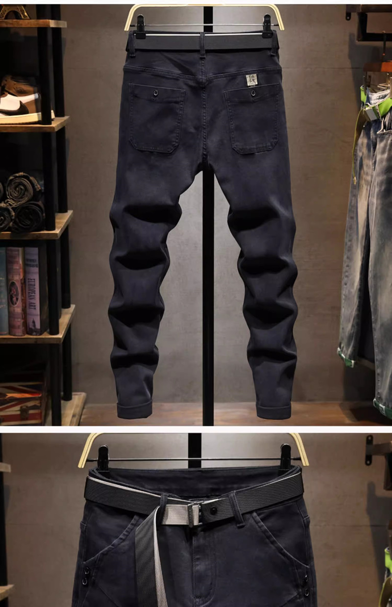 Leichte, luxuriöse, trendige schwarze, elastische, lässige Slim Fit-Hose für Herren_voghion.com