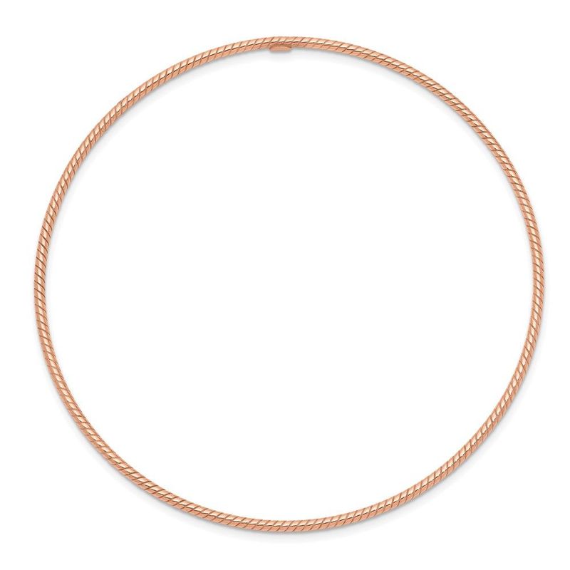 14k 1.5mm Rose Gold Textured Slip-on Bangle Bracelet_voghion.com