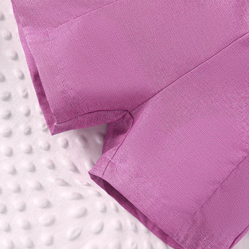 2024 summer new small and medium-sized children's pit stripe vest+collar sleeveless jacket+shorts girl suit set_voghion.com