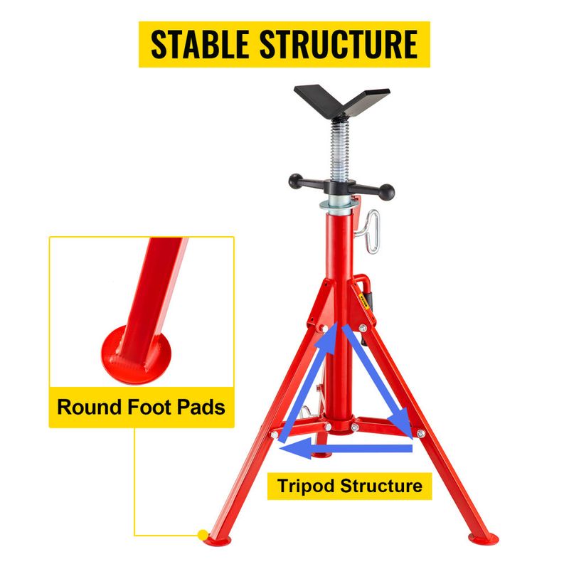 VEVOR V Head Pipe Stand Adjustable Height 28-52 Inch, Pipe Jack Stands 2500 LB. Capacity,Folding Portable Pipe Stands 1/2 to 12 Inch Pipe Supporting,S_voghion.com