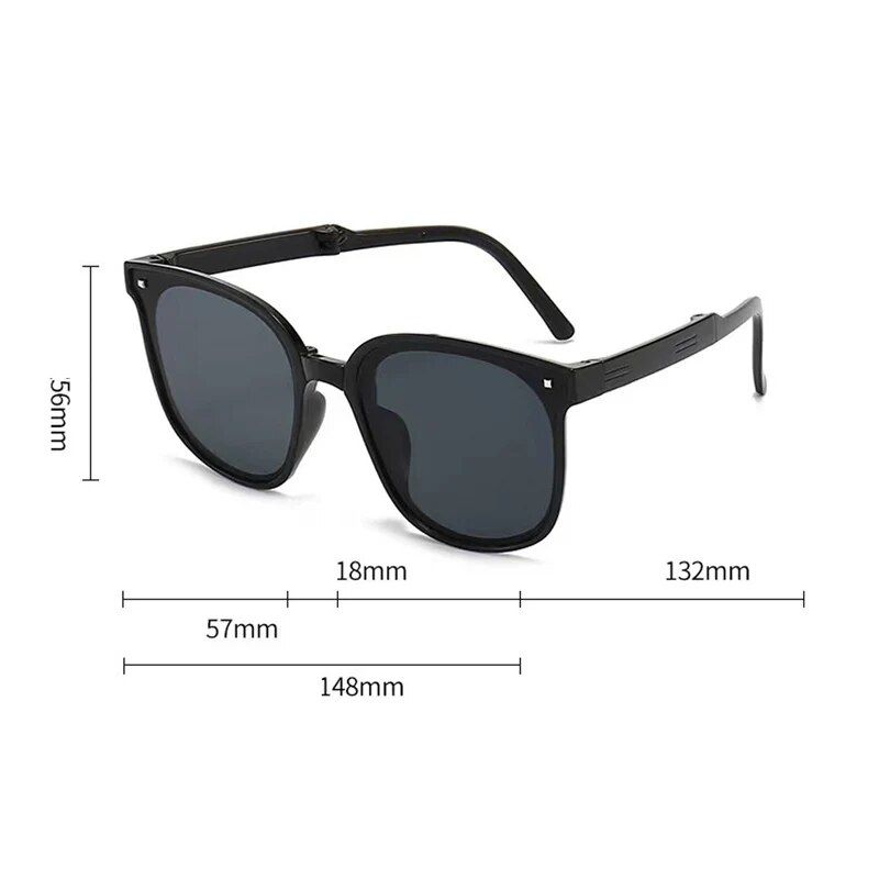 Modische, zusammenklappbare Sonnenbrille mit Etui für Damen, modische, polarisierte UV-Brille mit Luftpolster_voghion.com