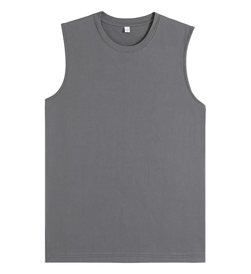 Unbeatable Quality Summer 230g Pure Cotton Men's Tank Top Loose White Inner Shoulder Sports Fitness Versatile Sleeveless T-shirt For Men_voghion.com