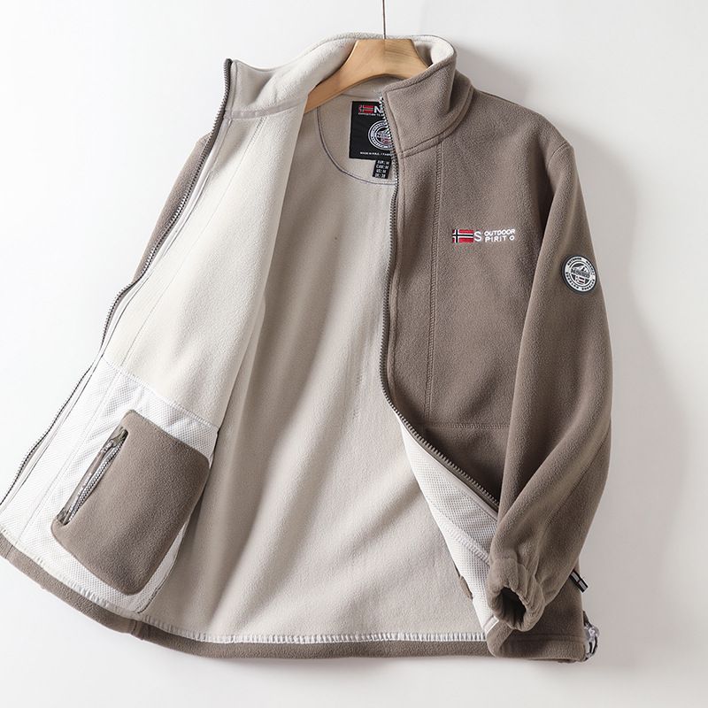Felpa spessa foderata in pile resistente al freddo, giacca calda con collo alto da uomo, autunno inverno, termica_voghion.com