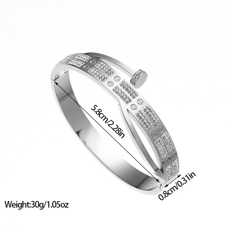 Minimalist Titanium For Women Screwdriver Inlay, High-End Stainless Steel Bracelet With Polished High Gloss_voghion.com
