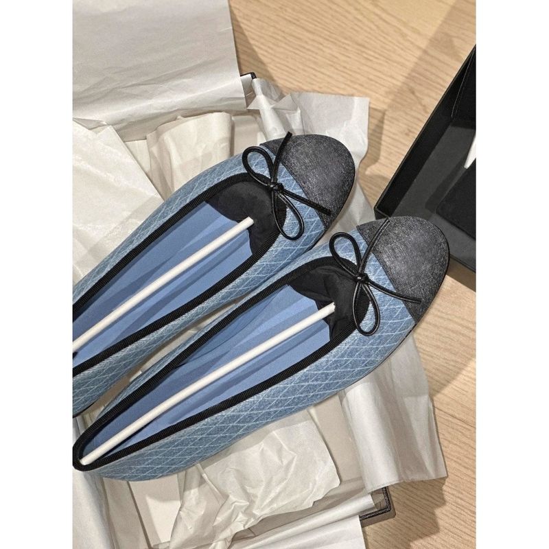 Sheepskin Version Small Fragrant Style Leather Denim Soft Bottom Shallow Mouth Single Shoes_voghion.com