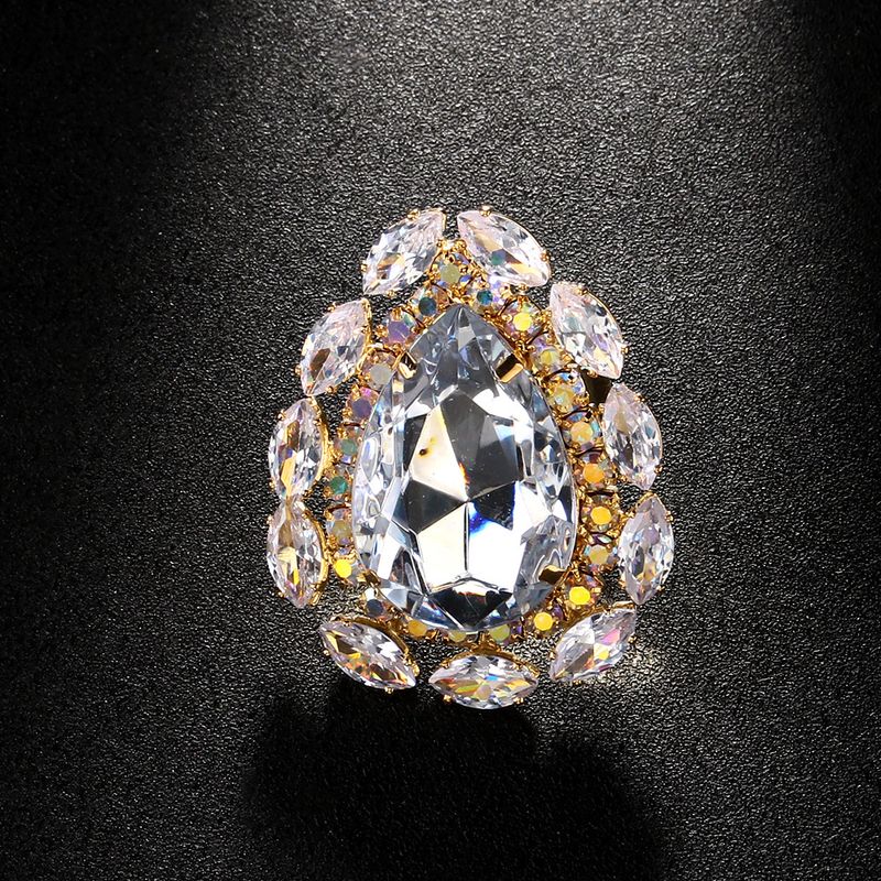 Anello a goccia d'acqua, anello regolabile esagerato, accessori moda, anello da donna_voghion.com