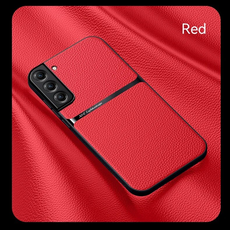 Für Samsung Galaxy S24 Ultra S23 S22 Plus S21 S20 FE Auto Magnethalter Leder Handyhülle_voghion.com