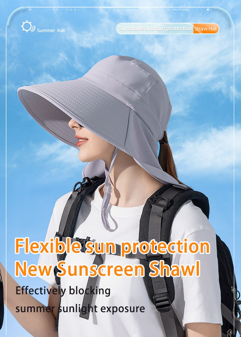 Vendita calda Scialle a tesa larga Cappello da pescatore europeo e americano alla moda, cappello estivo da esterno con foro per coda di cavallo_voghion.com