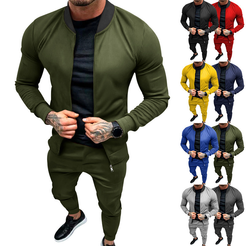 2023 neue Kontrast Jacke Frühling und Herbst Reversible Stehkragen Hübsches Große Größe männer Set_voghion.com
