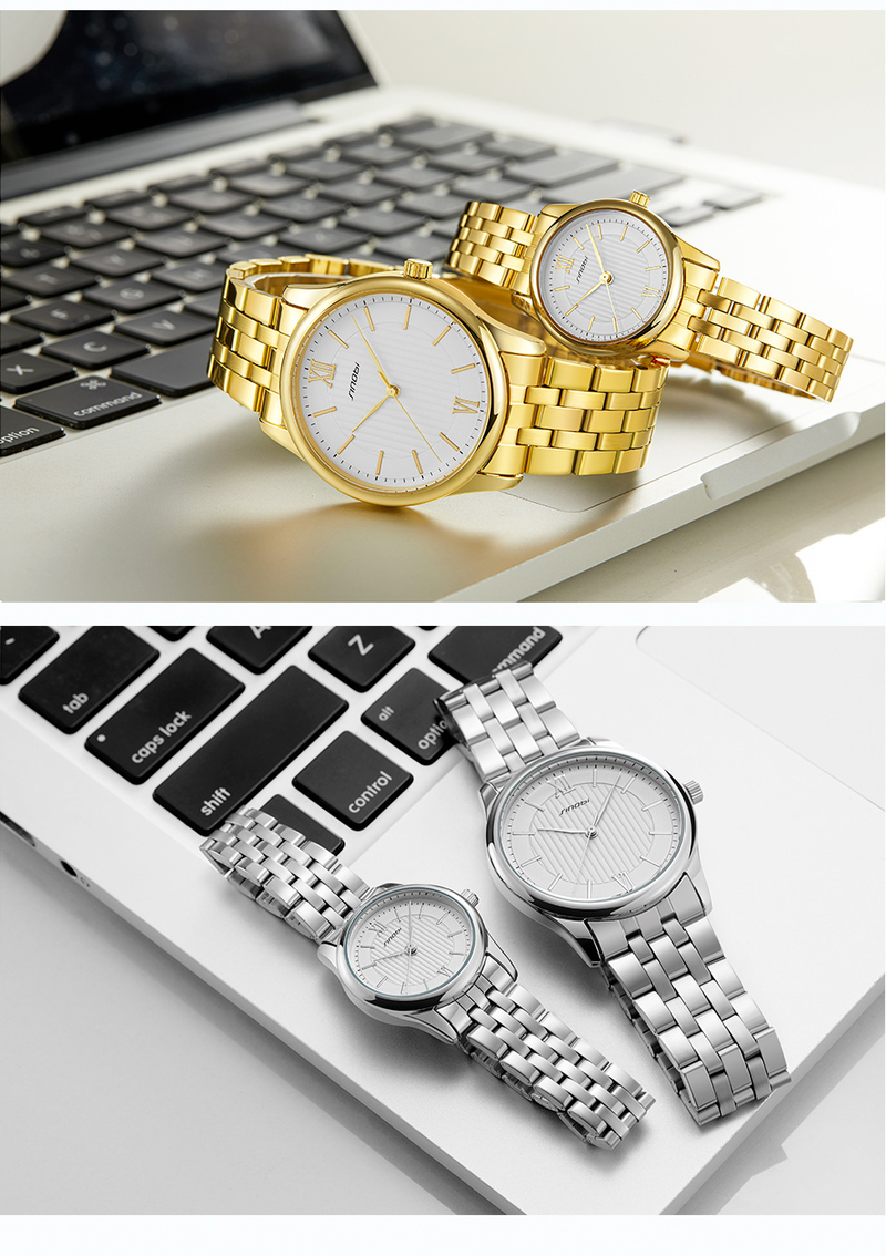 Ženska ura Sinobi ura za par poslovna modna moška ura ženska ura kvarčna ura ura nepremočljiv jekleni pas_voghion.com
