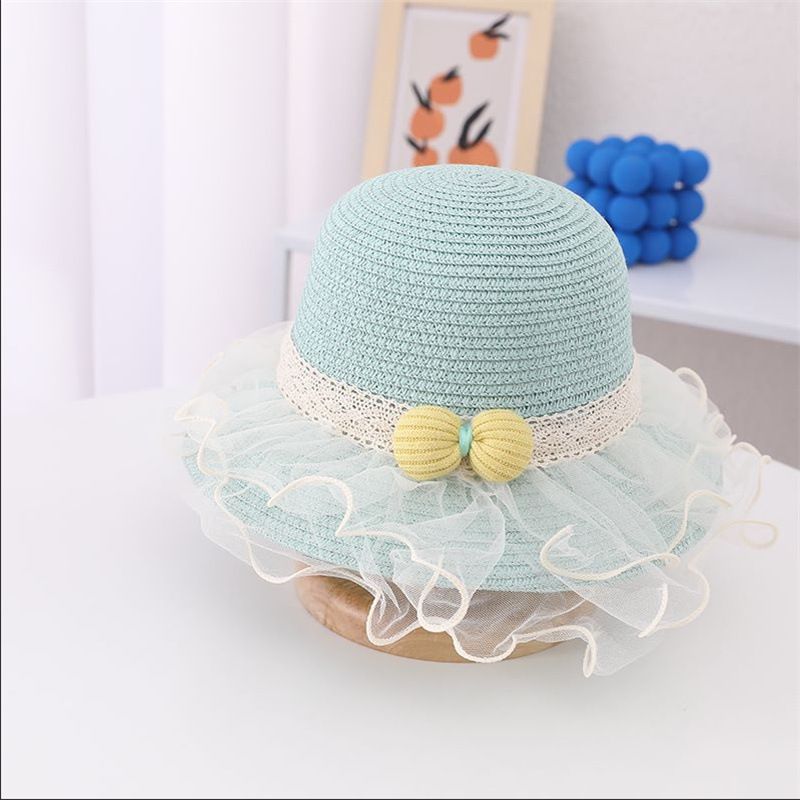 Set di borse di paglia per bambini, parasole per donne, protezione solare, cappello da spiaggia in rete, estivo da principessa_voghion.com
