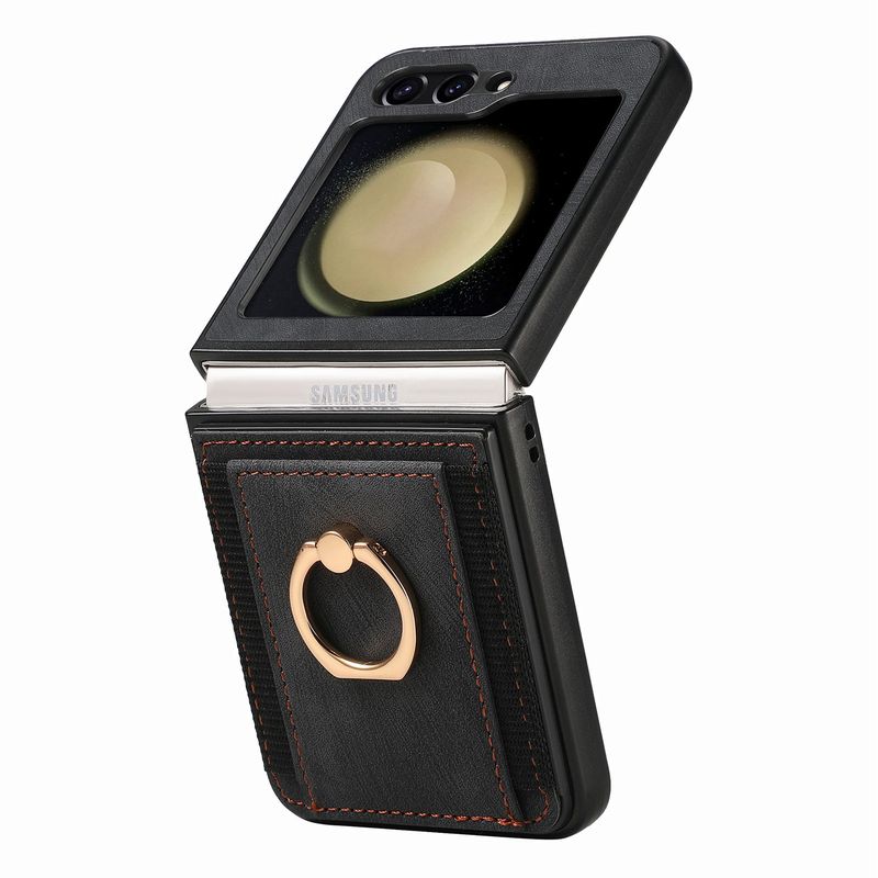 For Samsung Z Flip 6 phone case all-inclusive card ring holder Galaxy zflip5 case_voghion.com