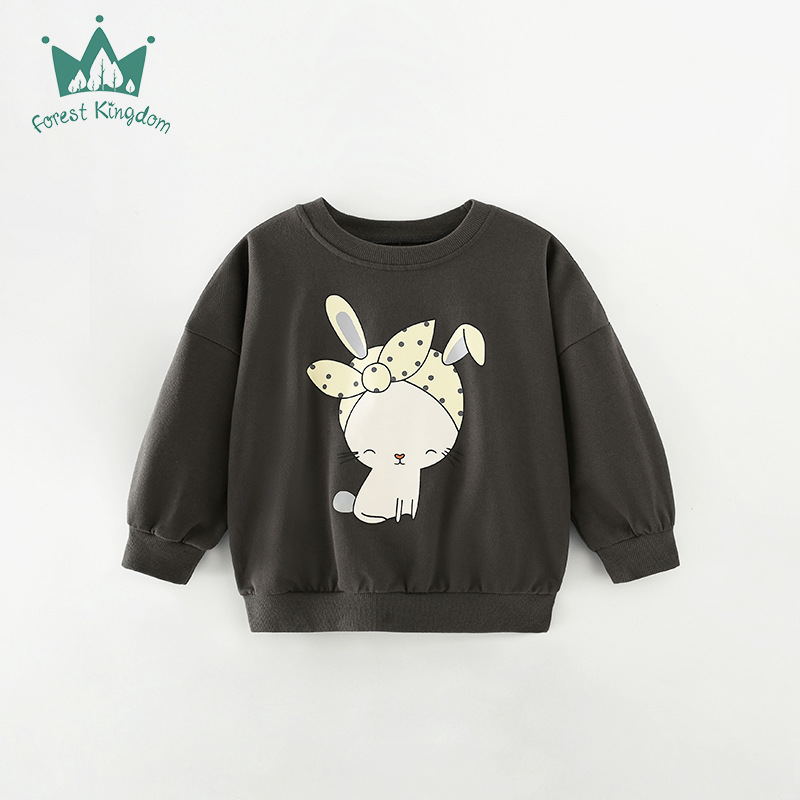 French Elegance 100% Cotton Girls Sweatshirt Spring Autumn New Cartoon Baby Clothes Children's Clothing European And American Style_voghion.com