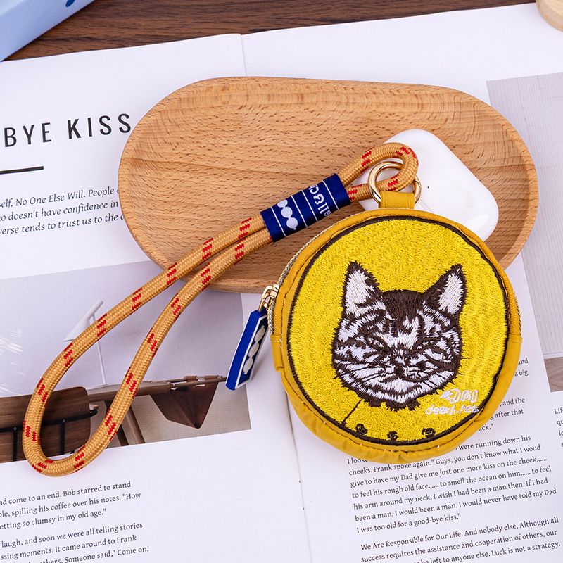 Summer New Embroidered Coin Purse Handheld Small Bag Versatile Casual Daily Waterproof Storage Key Earphone Handbag_voghion.com