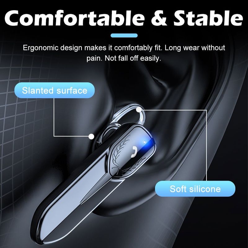 TWS Wireless Single Headphone Bluetooth 5.2 Earphone Earbud Noise Canceling UK_voghion.com