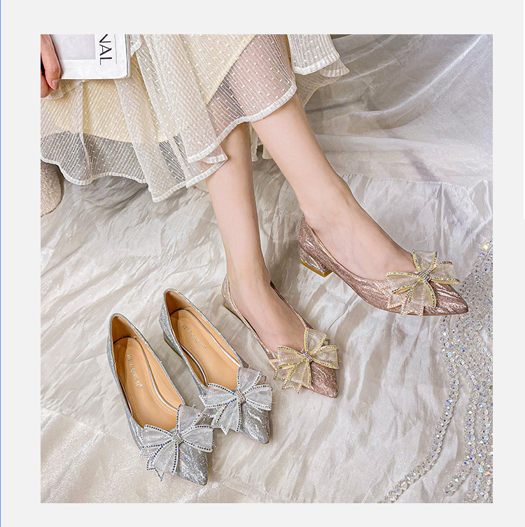 Scarpe da fidanzamento Estate femminile Xiuhe Abito da sposa principessaTtwo Indossare tacco spesso 3 cm sposa cristallo damigella d'onore scarpe da donna di piccole dimensioni 32-33_voghion.com
