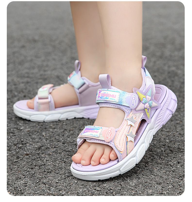Sandali 2024 Scarpe da spiaggia con suola morbida per ragazze, impermeabili, impermeabili, per studenti medi e grandi, versatili per bambini_voghion.com